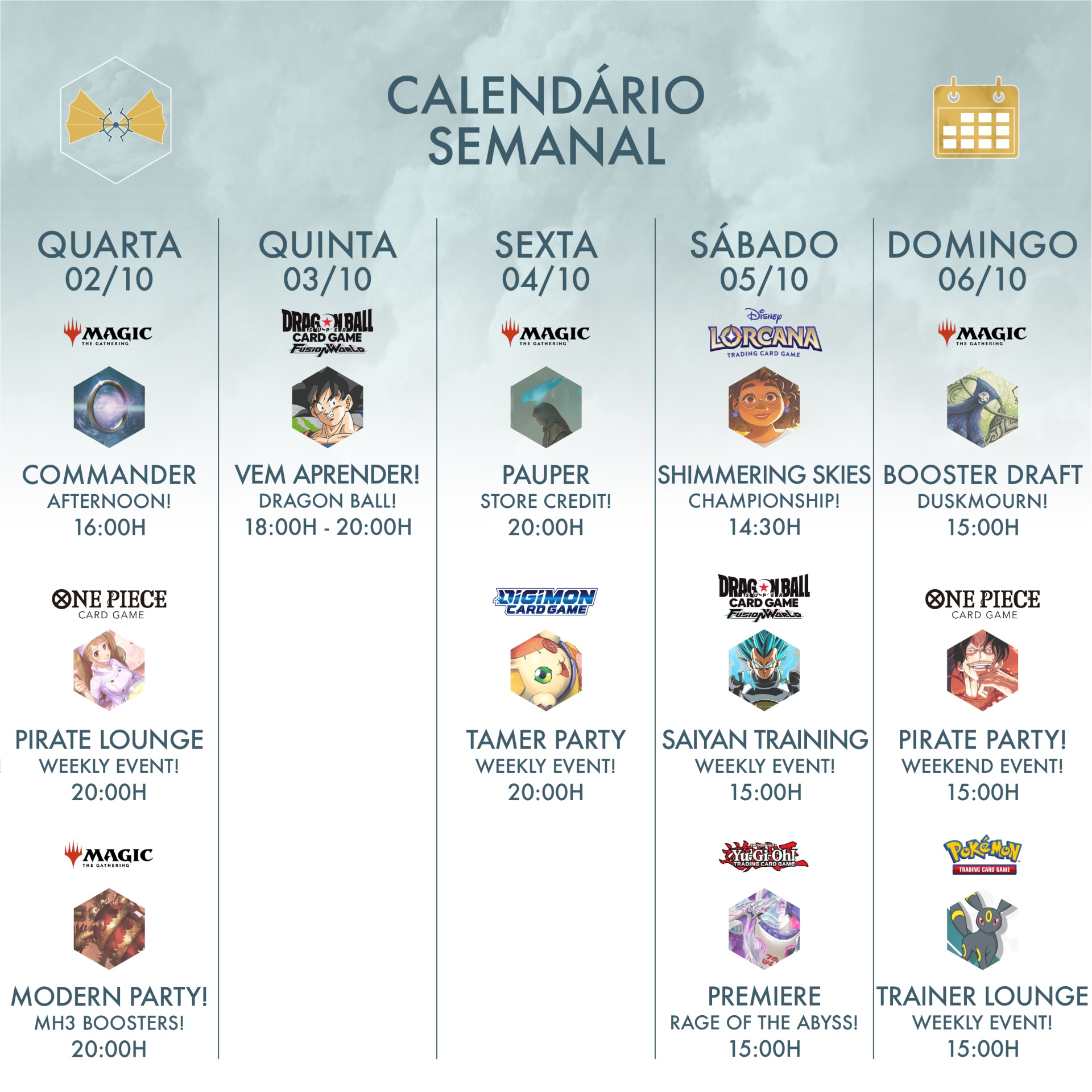 Eventos semanais na tua Local Game Store em Évora! ⛵️ Eventos semanais na tua Local Game Store em Évora! ⛵️