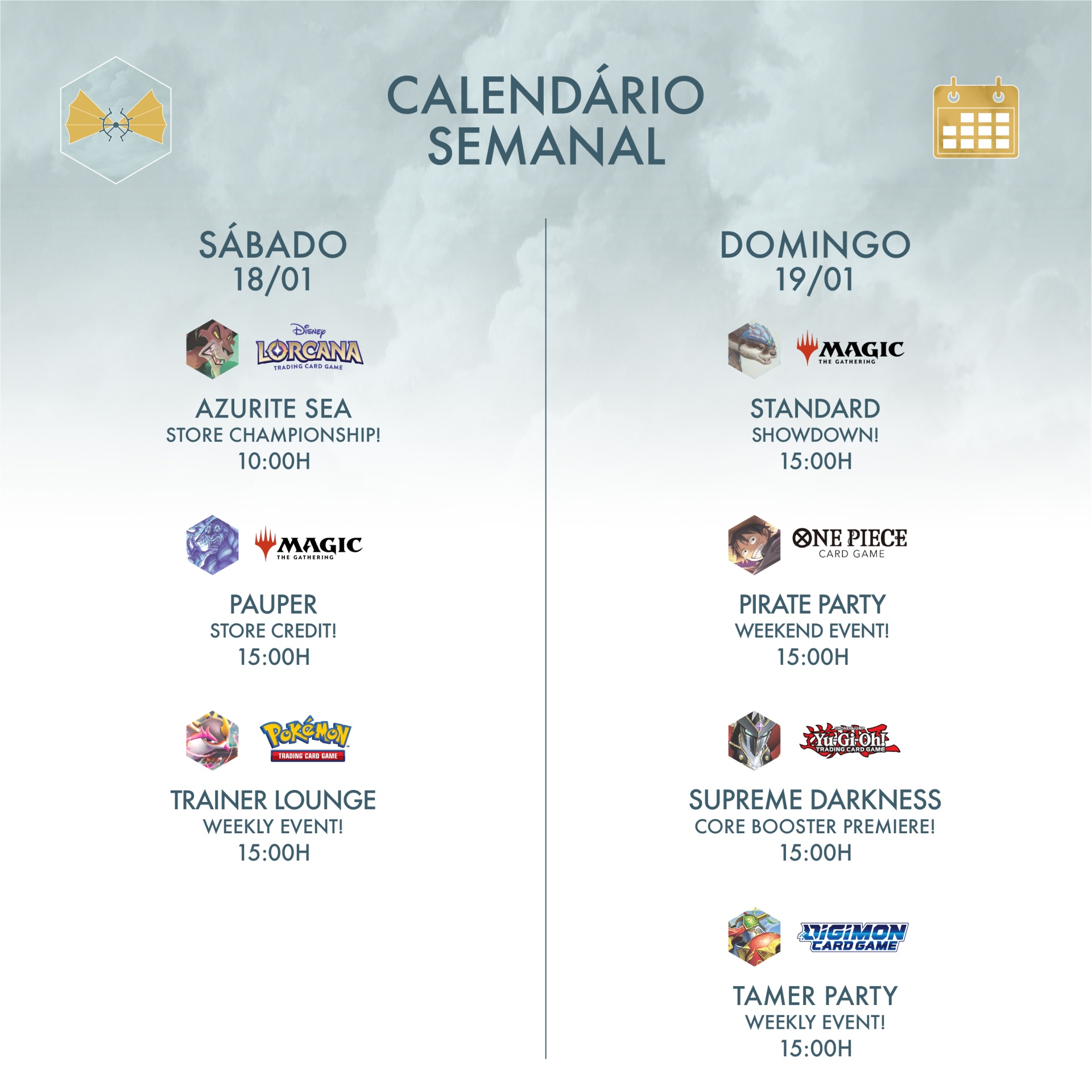Eventos semanais na tua Local Game Store em Évora! ⛵️ Eventos semanais na tua Local Game Store em Évora! ⛵️