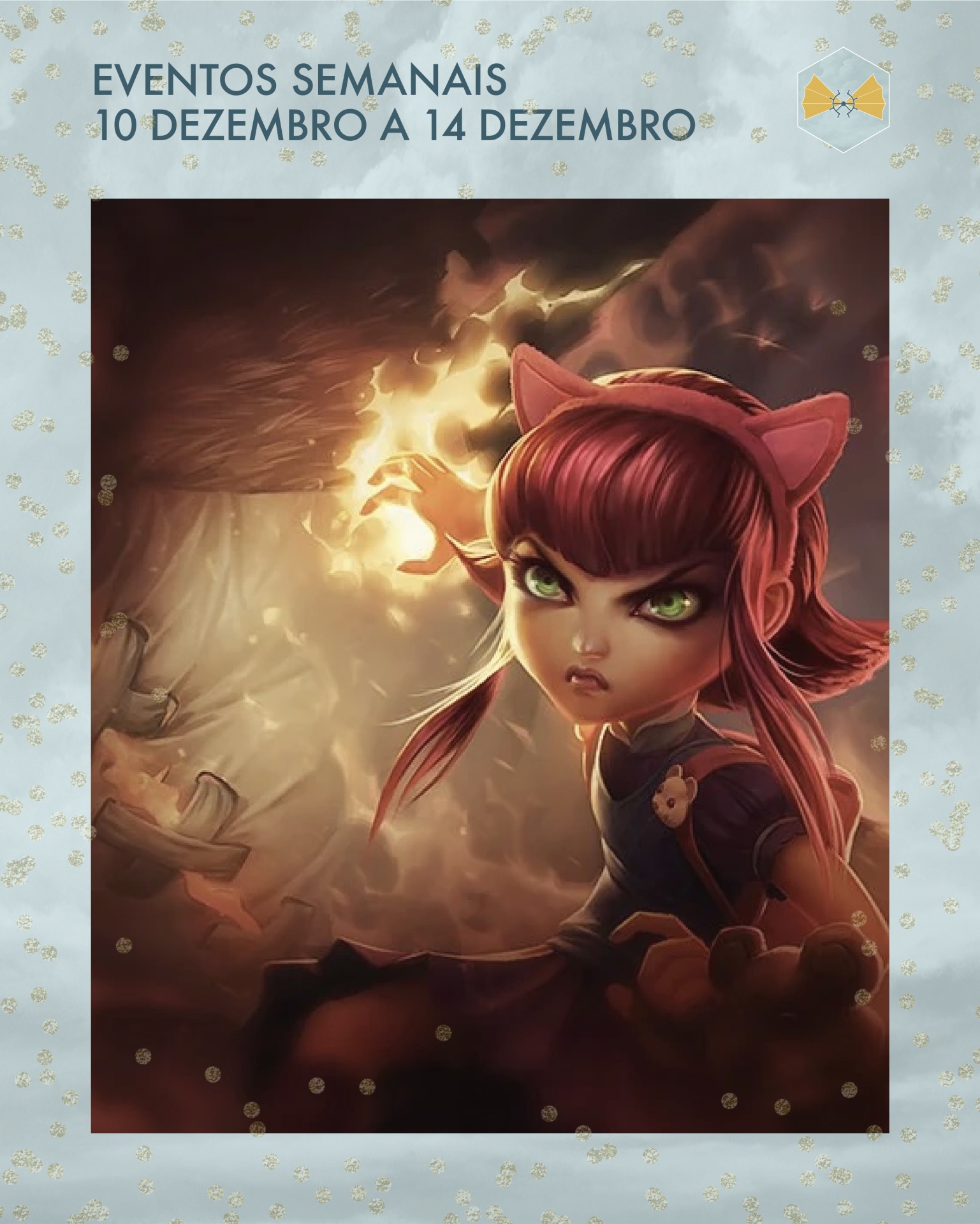 Personagem digital feminina com banda com orelhas de gato e luzes num ambiente escuro