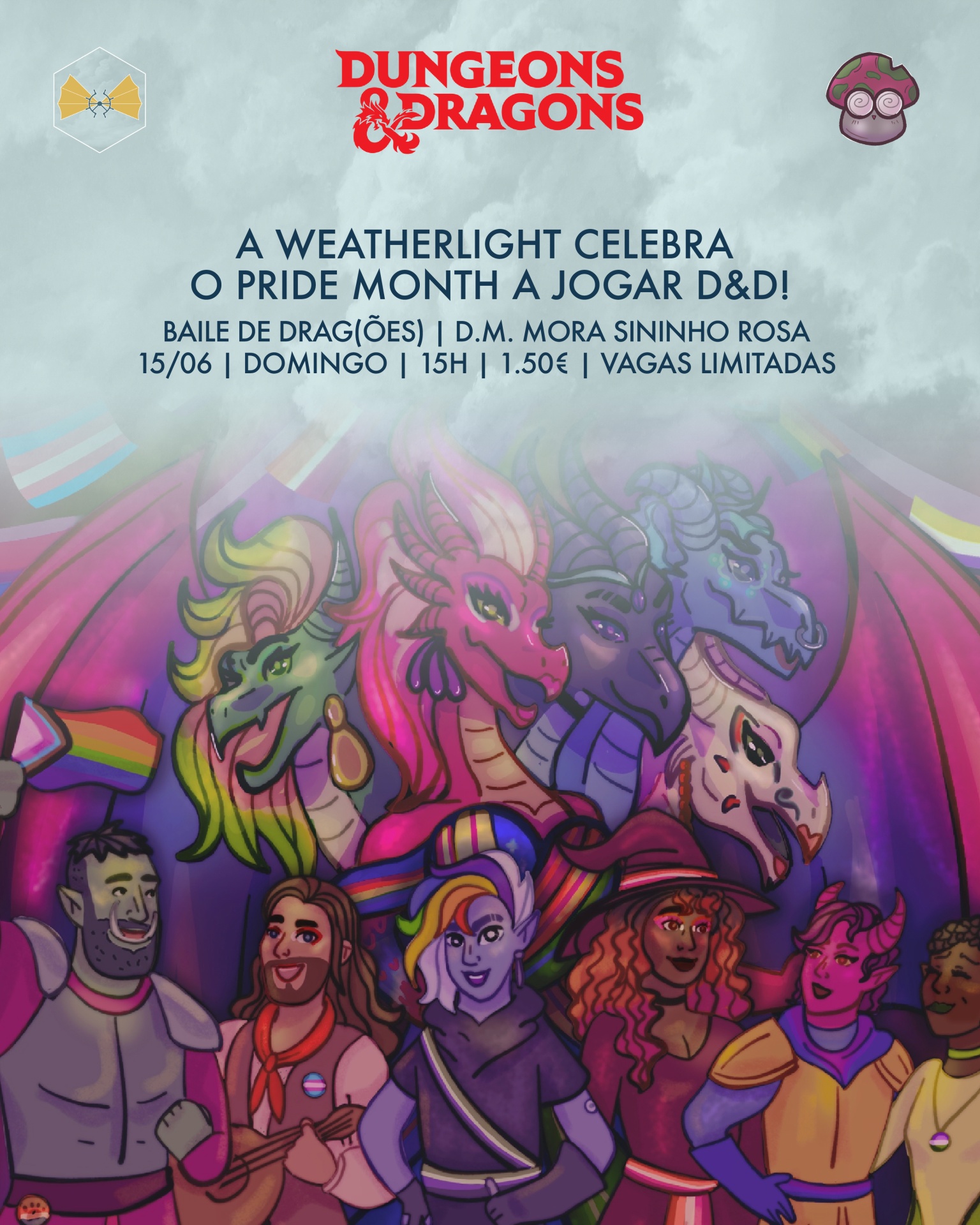 Vem celebrar o Pride Month na Weatherlight com uma sessão super especial de Dungeons & Dragons! 🏳️‍🌈