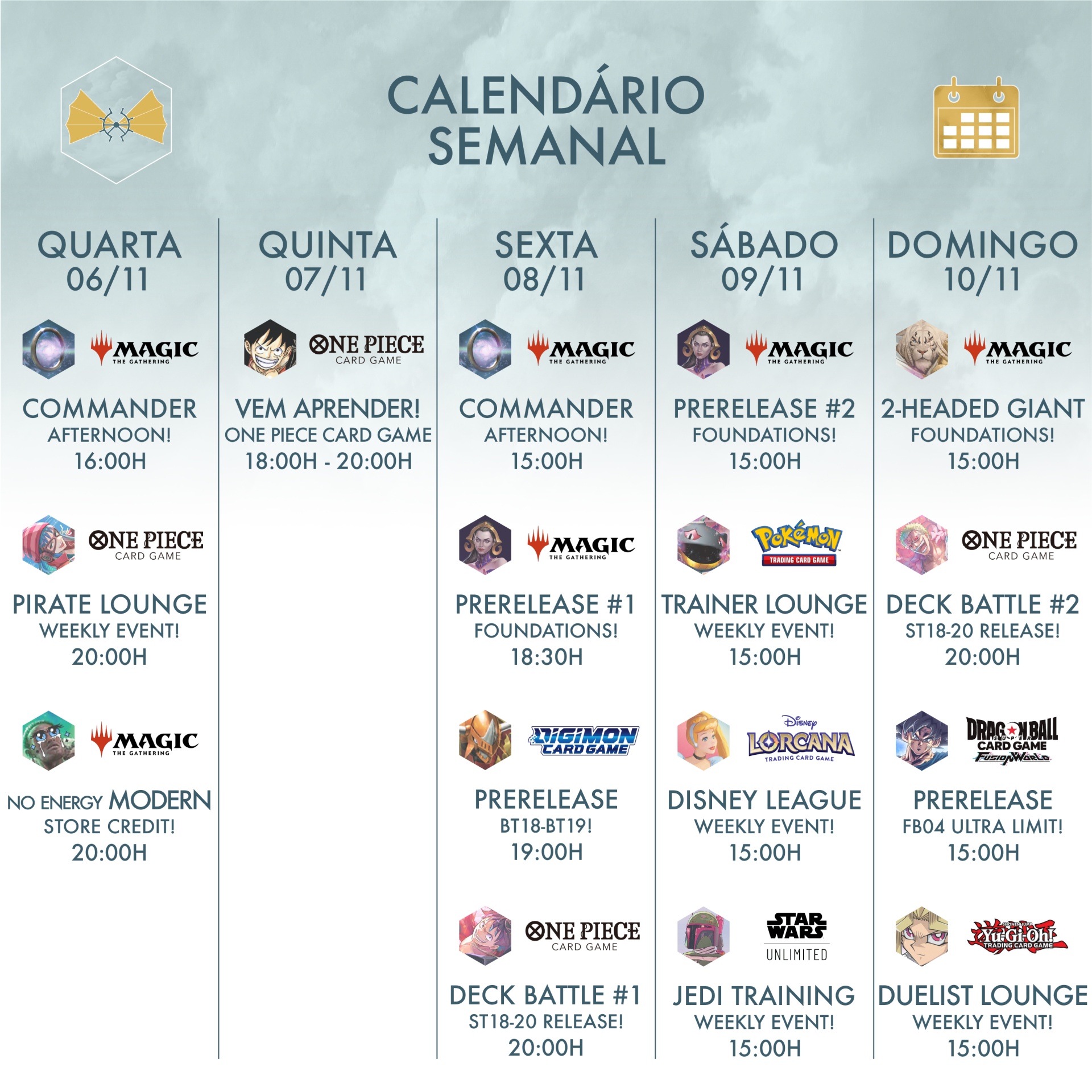 Eventos semanais na tua Local Game Store em Évora! ⛵️ Eventos semanais na tua Local Game Store em Évora! ⛵️