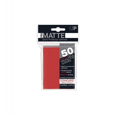 UP - Standard Sleeves - Pro-Matte - Non Glare - Red (50 Sleeves)