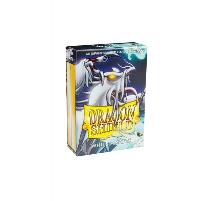 Caixa de protetores para cartas Dragon Shield branco mate com ilustração de criatura