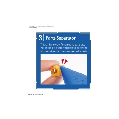 Ferramenta azul Parts Separator a remover peça amarela