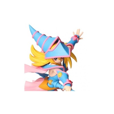 Figura de ação da Bruxa Maga Azul com cabelo amarelo e roupa azul e rosa