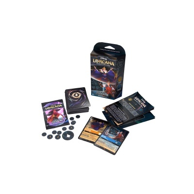 Jogo de cartas Lorcana 30 cartas com marcadores e manual