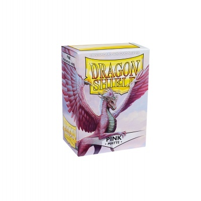 Caixa de Dragon Shield para 100 sleeves rosas matte