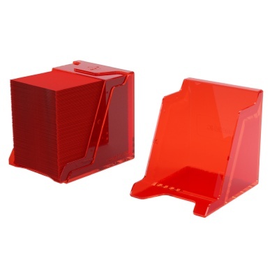 Suporte acrílico vermelho translúcido para guardanapos com guardanapos vermelhos