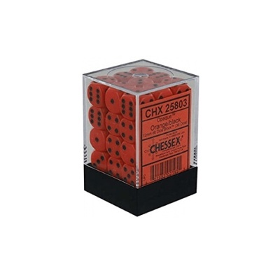 Chessex Opaque 12mm D6 with pips Dice Blocks (36 Dice) - Red/black