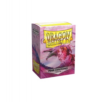 Embalagem Dragon Shield Pink Diamond Matte com dragão cor-de-rosa