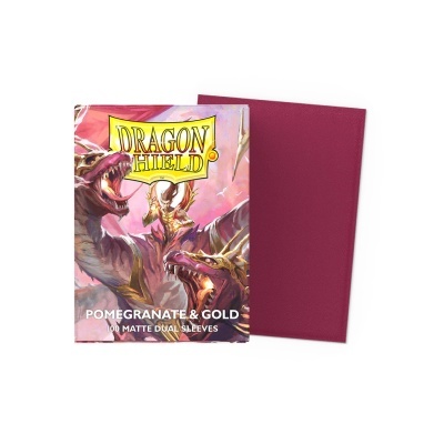 Dragon Shield Dual Matte Sleeves - Pomegranate & Gold (100 Sleeves)