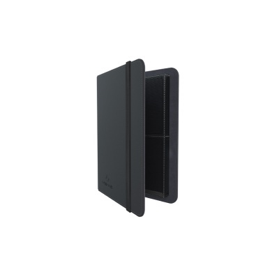 Estojo preto para cartões com fecho elástico e interior em tecido preto