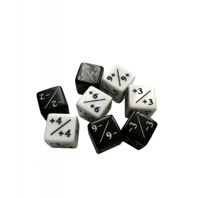 Kraken Wargames Dice - Positive/Negative D6 Dice 16 mm (8 Dice in Tube)
