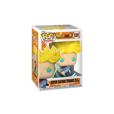 Funko Pop Super Saiyan Trunks com espada em caixa