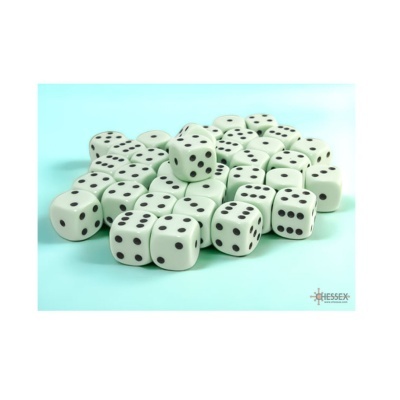 Chessex Opaque 12mm D6 with pips Dice Blocks (36 Dice) - Pastel Green/black