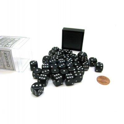 Chessex Opaque 12mm D6 with pips Dice Blocks (36 Dice) - Black/white