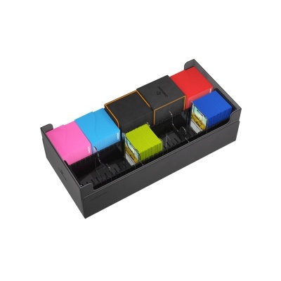 Organizador preto de placas para cartas com divisórias e cartas coloridas