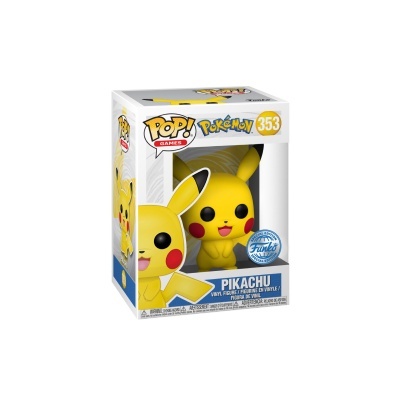 Figura Funko Pop! Pikachu em embalagem transparente com texto e selo