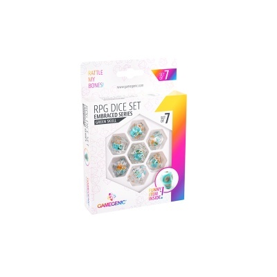 Gamegenic - Embraced Series - Green Skull - RPG Dice Set (7pcs)