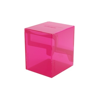 Cubo de plástico rosa transparente