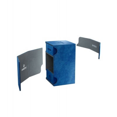 Divisórias azuis e cinzentas com texto GARBOLINO em fundo branco