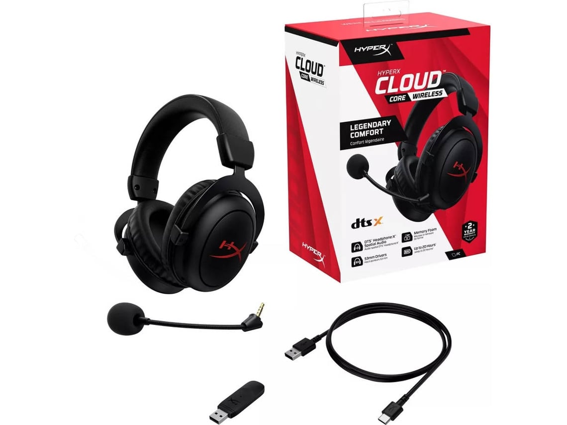 HyperX Cloud Core Wireless – Cabo / Dongue com defeito / Para peças / Com defeito funcional HyperX Cloud Core Wireless – Cabo / Dongue com defeito / Para peças / Com defeito funcional