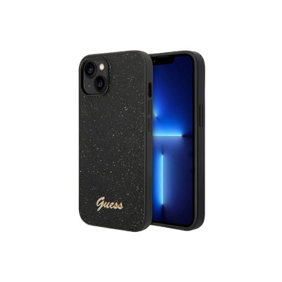 Capa iPhone 14 Plus Glitter Preta Guess