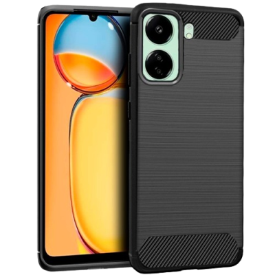 Capa Silicone Xiaomi Redmi 13C / Poco C65 Preta Reforçada