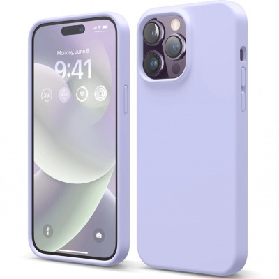 Capa Silicone iPhone 14 Pro Lilás Reforçada