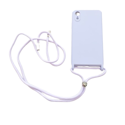 Capa Silicone iPhone XR Lilás Reforçada com Cordão