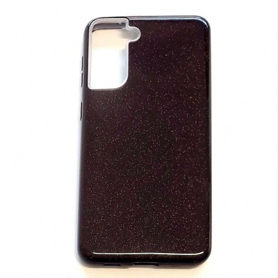 Capa Silicone Samsung Galaxy S21 Plus Preta Brilhante Reforçada