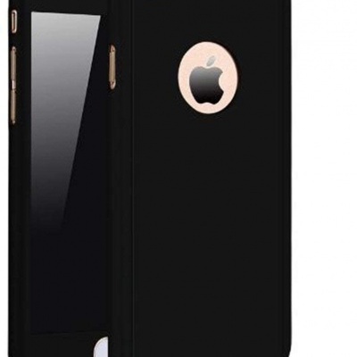 Capa Silicone iPhone 6 Plus Preta 360º Reforçada