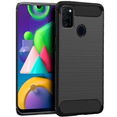 Capa Silicone Samsung Galaxy M21 Preta Reforçada
