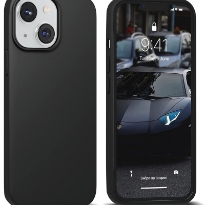 Capa Silicone iPhone 13 Mini Preta Reforçada