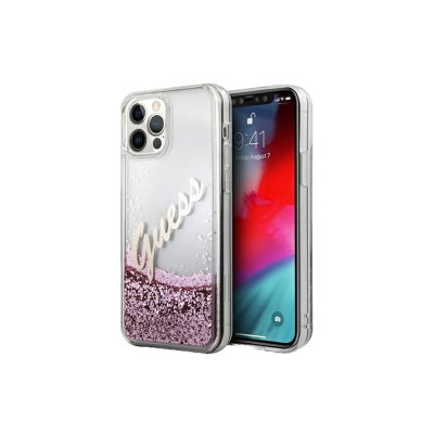 Capa iPhone 12/ 12 Pro Glitter Rosa Guess