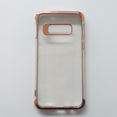 Capa Silicone Samsung Galaxy S10e Transparente Rebordo Rosa