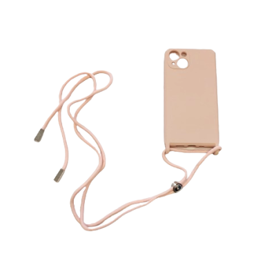 Capa Silicone iPhone 13 Nude Reforçada com Cordão