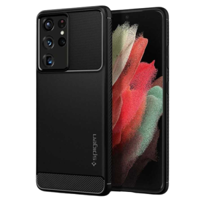 Capa Spigen Rugged Armor Samsung Galaxy S21 Ultra Preta