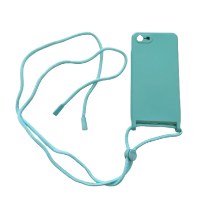 Capa Silicone iPhone 7 / 8 / SE Verde Reforçada com Cordão