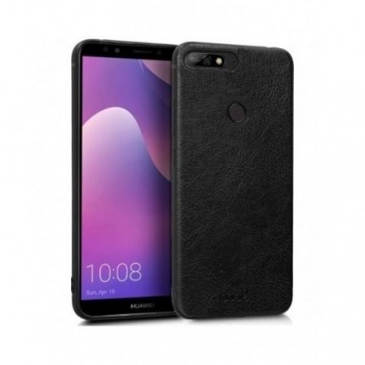 Capa Huawei Y7 2018 Preta Pele Reforçada