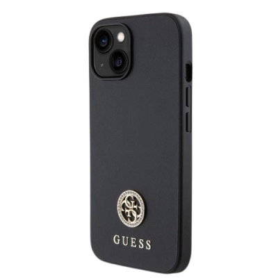 Capa iPhone 15 Plus Preta Guess Logo