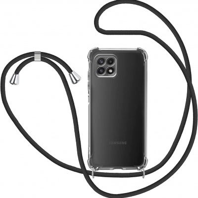 Capa Silicone Samsung Galaxy A22 5G Transparente Reforçada com Cordão