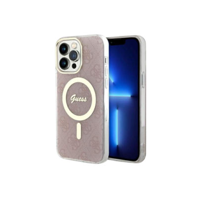 Capa iPhone 13 Pro Max Padrão Rosa Guess com Magsafe