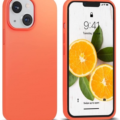 Capa Silicone iPhone 13 Mini Laranja Reforçada