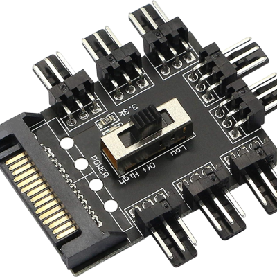 Adaptador Sata para 8x 3 Pinos Fan Hub 12V