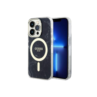 Capa iPhone 14 Pro Mármore Preta Guess com Magsafe