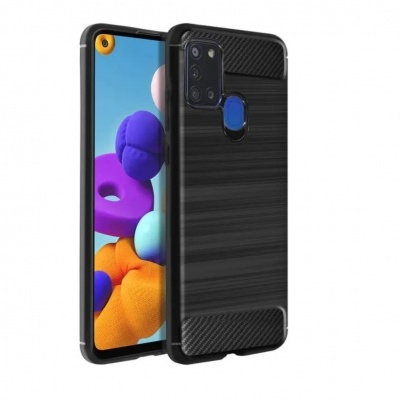 Capa Silicone Samsung Galaxy A21s Preta Reforçada
