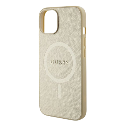 Capa iPhone 15 Dourada Guess com Magsafe