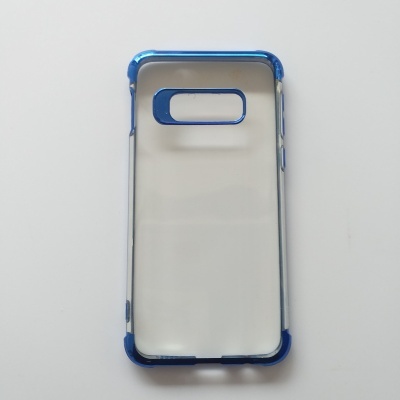 Capa Silicone Samsung Galaxy S10e Transparente Rebordo Azul