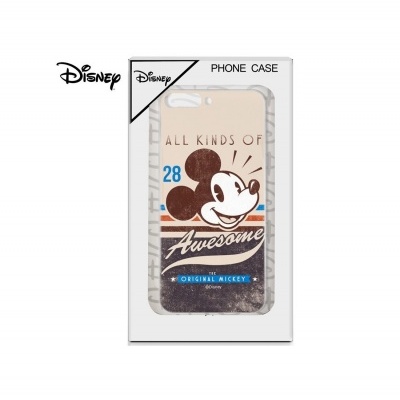 Capa de telemóvel transparente com desenho de Mickey Mouse em embalagem branca